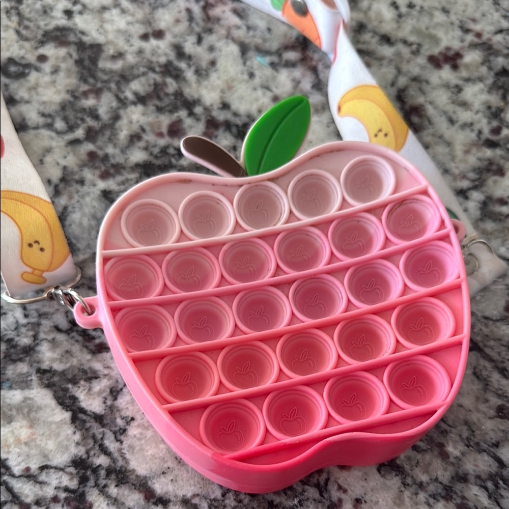 Pink Apple Pop It Fidget purse